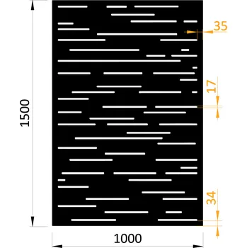 Plech designový plech, laserem vypálený vzor 8311 - ocelový děrovaný plech, designová kovová výplň, rozměr 1000 x 1500 x 2 mm, výška výpalku 15,5 mm
