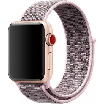 Řemínek na hodinky Nylonový řemínek se zapínáním na suchý zip pro Apple Watch Ultra 49mm / 46mm / 45mm / 44mm / 42mm - růžovošedý