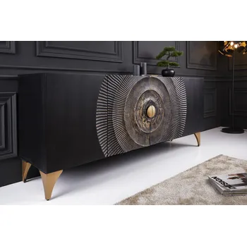 Příborník do zásuvky Orientální příborník Golden Sunset 177cm černý mango