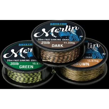 Kryston - Pletená šňůra Merlin Fast Sinking braid 15lb/20m Černá