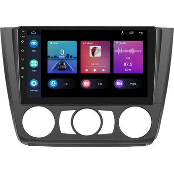 Autorádio Podofo 2DIN autorádio PEV67 Android, BMW E81 / E82 / E87 / E88 s manuální klimatizací