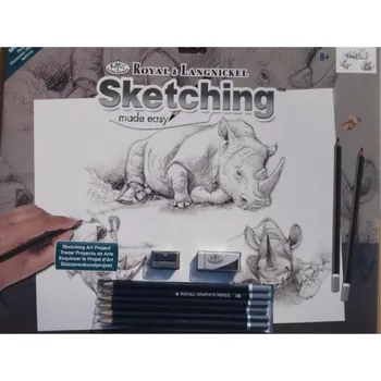 Výtvarná sada Malování skicovacími tužkami 39x28,5 cm - Nosorožec