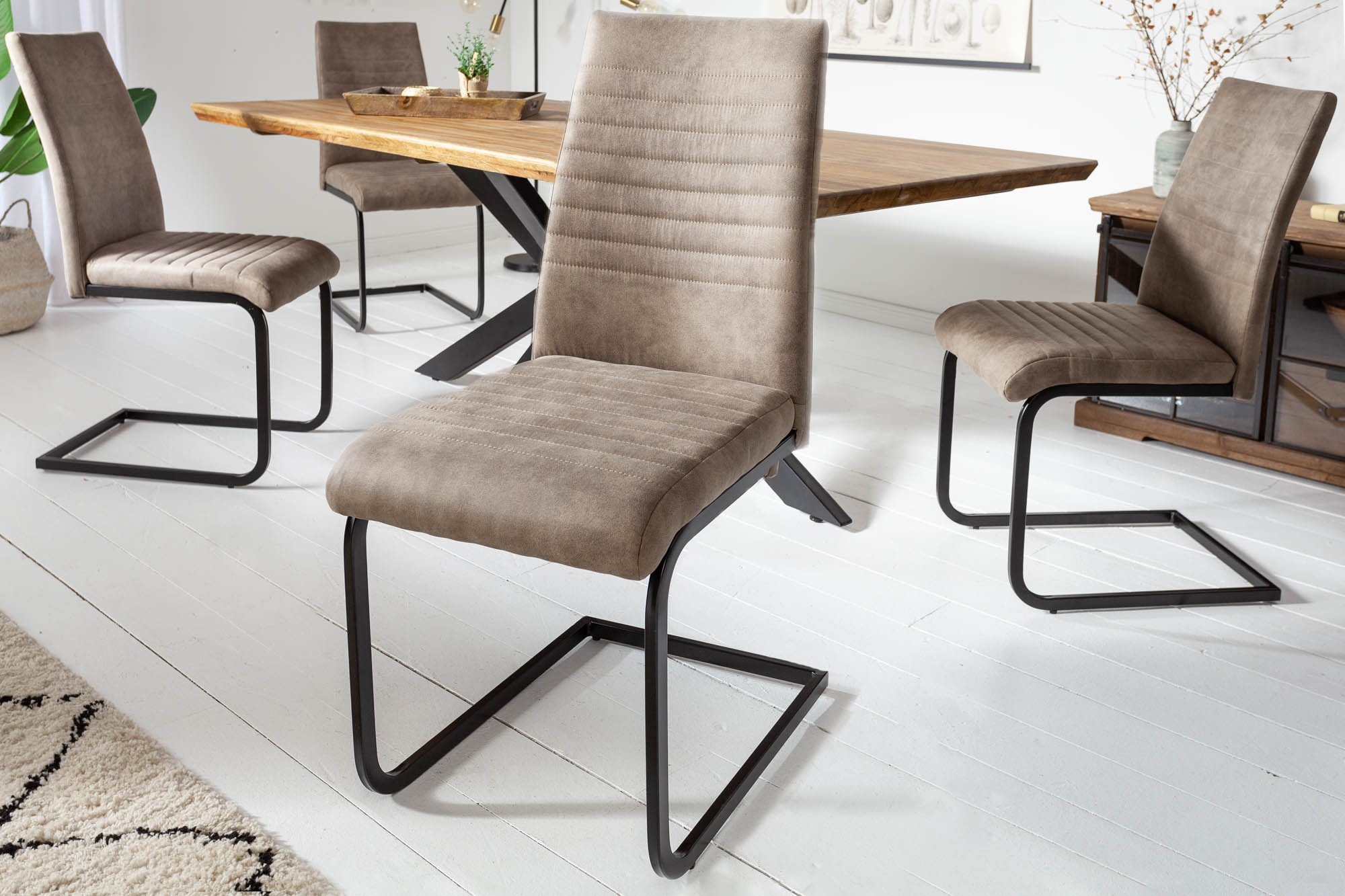 Pohupovací jídelní židle Arrane Vintage taupe