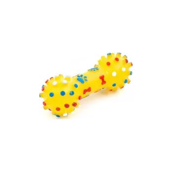 Hračka pro psa Vinylová činka s bodlinami, pískací hračka pro psy, 12 cm, ideální pro aktivní hru