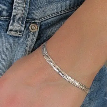 Náramek Dámský stříbrný náramek 5mm Rhodium 4,00g 19cm Stříbro 925/1000