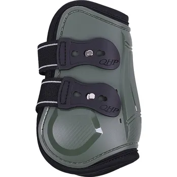 Koňské kamaše Zadní strouhačky QHP Champion Olive green vel. cob