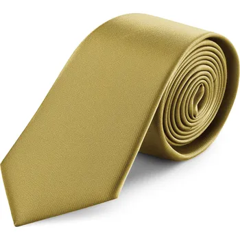 8cm hořčicově žlutá saténová kravata - Trendhim