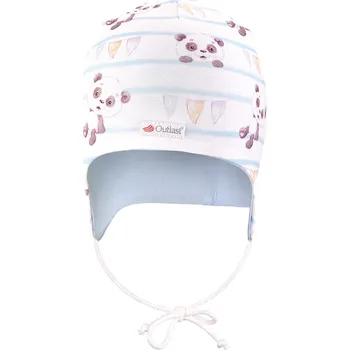 Čepice Little Angel Čepice podšitá zavazovací Outlast® - panda pruhy/sv.modrá Velikost: 2 | 39-41 cm