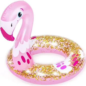 Dětský nafukovací třpytivý kruh Bestway 61x61cm Plameňák