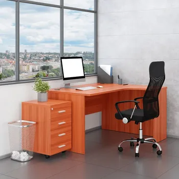 Zahradní sestava Sestava kancelářského nábytku SimpleOffice 2, 140 cm, pravá, třešeň
