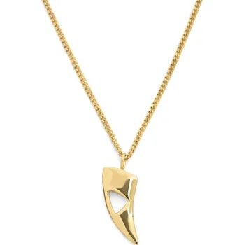 Náhrdelník Ocelový náhrdelník Zub s výřezem ve zlaté barvě - Lucleon