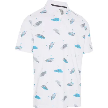 Pánské oblečení Callaway Golf Novelty Print Polo M, Bright White , pánské