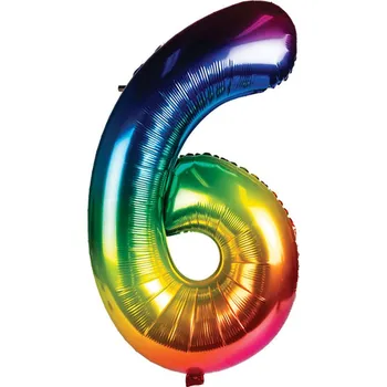 Balónek Fóliový balónek duhový číslo 106 cm Typ: 6