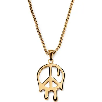 Náhrdelník Fahrenheit | Náhrdelník tavená ocel Peace zlaté barvy - Otsu
