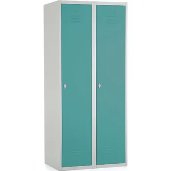 Šatní skříň Kovová šatní skříňka, 80 x 50 x 180 cm, otočný zámek, zelená - ral 6033