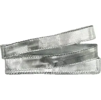 Stuha Stuha stříbrná lesklá CELEBRATION SILVER lurexová 15mm x 2m (7,50 Kč/m) (Stuha stříbrná, lurexová, lesklá, oboulící, s drátkem v lemu)