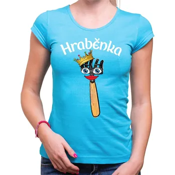 Pánská móda Dámske tričko - Hraběnka, Barva látky tyrkysová modrá, Střih Dámsky, Velikost Dětské 158cm/12let