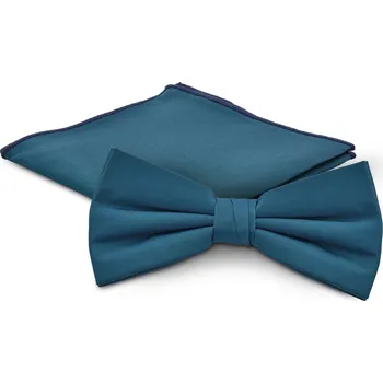 Kravata Sada benzínově modrého předvázaného motýlka a kapesníčku do saka - Trendhim