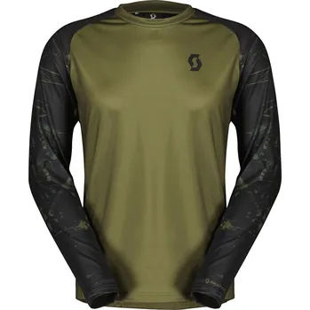 cyklistický dres Cyklistický dres SCOTT Trail Storm LS Barva: Fir Green-Acid, Velikost: XL