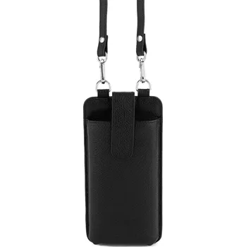 Obal na doklad Černé pouzdro na telefon a pouzdro na karty v jednom Lamont - Lucleon