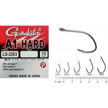 Rybářský háček Háček Gamakatsu A1-Hard LS-2263 s očkem vel.6 (15ks)