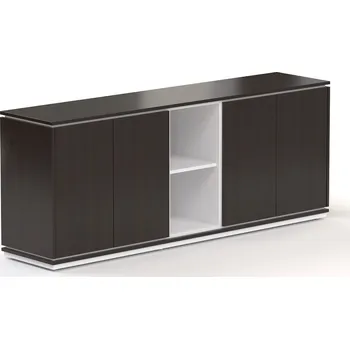 Šatní skříň Nízká skříň Creator 202,2 x 44,5 x 80,3 cm, bílá / wenge