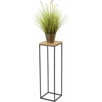 Stojan na květiny Květinový stojan CHARR 80 cm černý/dub lancelot