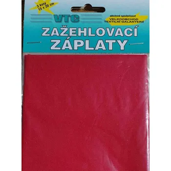 Textilní nažehlovací páska Nažehlovací záplaty 15x20 cm 3 kusy červená