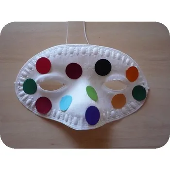 Karnevalový doplněk Polomaska (různé barvy) s kolečky na nalepení