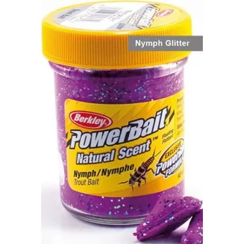 Umělá nástraha Berkley - Power Bait Extra Scent - Pstruhové Těsto - Nympha Fialová + Glitter 50g