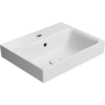 NUBES keramické umyvadlo 50x40cm, broušená spodní hrana, bílá mat