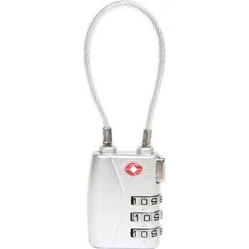 Visací zámek Kódový TSA lankový zámek RV.TSA.719, stříbrná