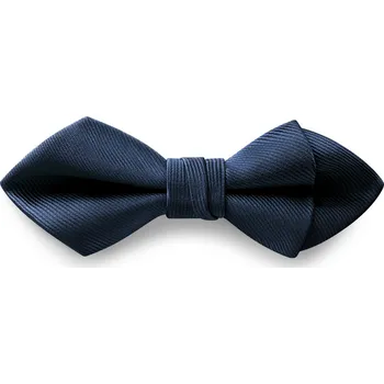 Motýlek Námořnicky modrý předvázaný rypsový motýlek s diamantovou špičkou - Trendhim