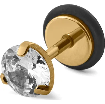 Náušnice Floyd 6 mm zirkonová náušnice zlaté barvy - Lucleon