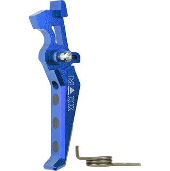 Airsoft MAXX Model CNC spoušť Advanced (style E) pro M4 - modrá