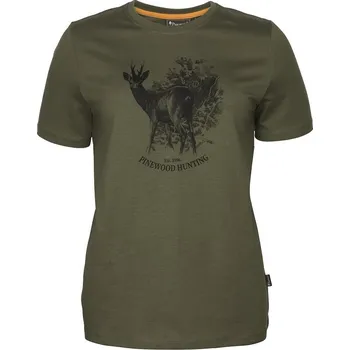 Dámské myslivecké tričko Pinewood Roe Deer - Ladies M olivová