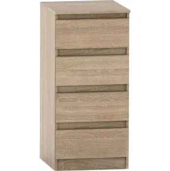 Komoda 4 šuplíková komoda, dub sonoma, HANY NEW 009