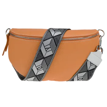 NovaKabelka.cz Kožená italská crossbody kabelka Reni Grande Arancio s přídavným popruhem II