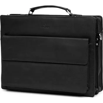 Pánská aktovka Montreal černá kompaktní kožená aktovka - Lucleon