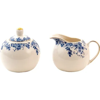 Cukřenka Clayre & Eef - porcelánová cukřenka a mlékovka BLUE FLOWERS BFLCRSU