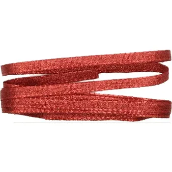 Stuha Stuha saténová STARDUST červená tenká 6mm x 2m (5,-Kč/m) (Stuha saténová, oboulící, se zlatým perleťovým efektem)