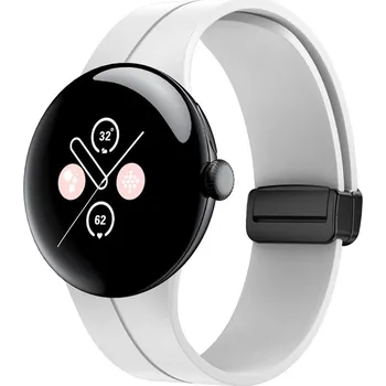Příslušenství k chytrým hodinkám eses Silikonový řemínek s magnetickou sponou pro Google Pixel Watch 1, 2 - Bílý