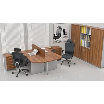 Kancelářská sestava Sestava kancelářského nábytku Visio LUX 3, ořech