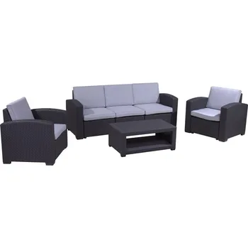 Zahradní sestava Zahradní stolová sestava Devan - 5 míst, šedá