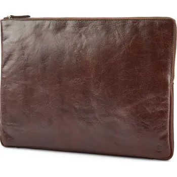 brašna na notebook California hnědé kožené pouzdro na notebook - Lucleon