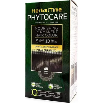 Barva na vlasy Herbal Time Phytocare permanentní barva na vlasy natural Vegan 4N tmavě hnědá 130 ml
