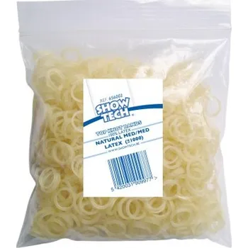 Obleček pro psa Show Tech latexové gumičky na top knot 1000ks/8mm (Pevné odolné latexové gumičky na vyvazování srsti nebo natáček, o průměru 8 mm.)