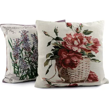 Povlak na polštářek Gobelínový povlak na polštář levandule, růže 45x45 cm, Balení 2 ks, Varianta 2 režná růže