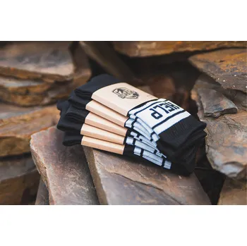 Pánské ponožky PONOŽKY SAVES HELP - BLACK-WHITE - SHSKS008 Velikost: 41-43 (7-9)