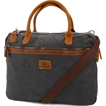 brašna na notebook Šedá a světle hnědá taška na notebook Shane - Salt & Hide